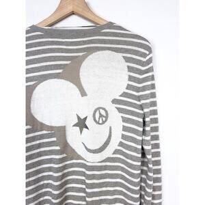 Oui Wool Cashmere Blend Striped Mouse Sweater Gray Sz 6 Parisian